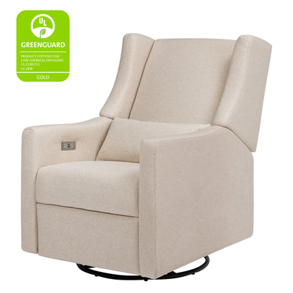 Babyletto Glider Performance Cream Eco-Weave Babyletto Kiwi Electronic Recliner and Swivel Glider with USB port
