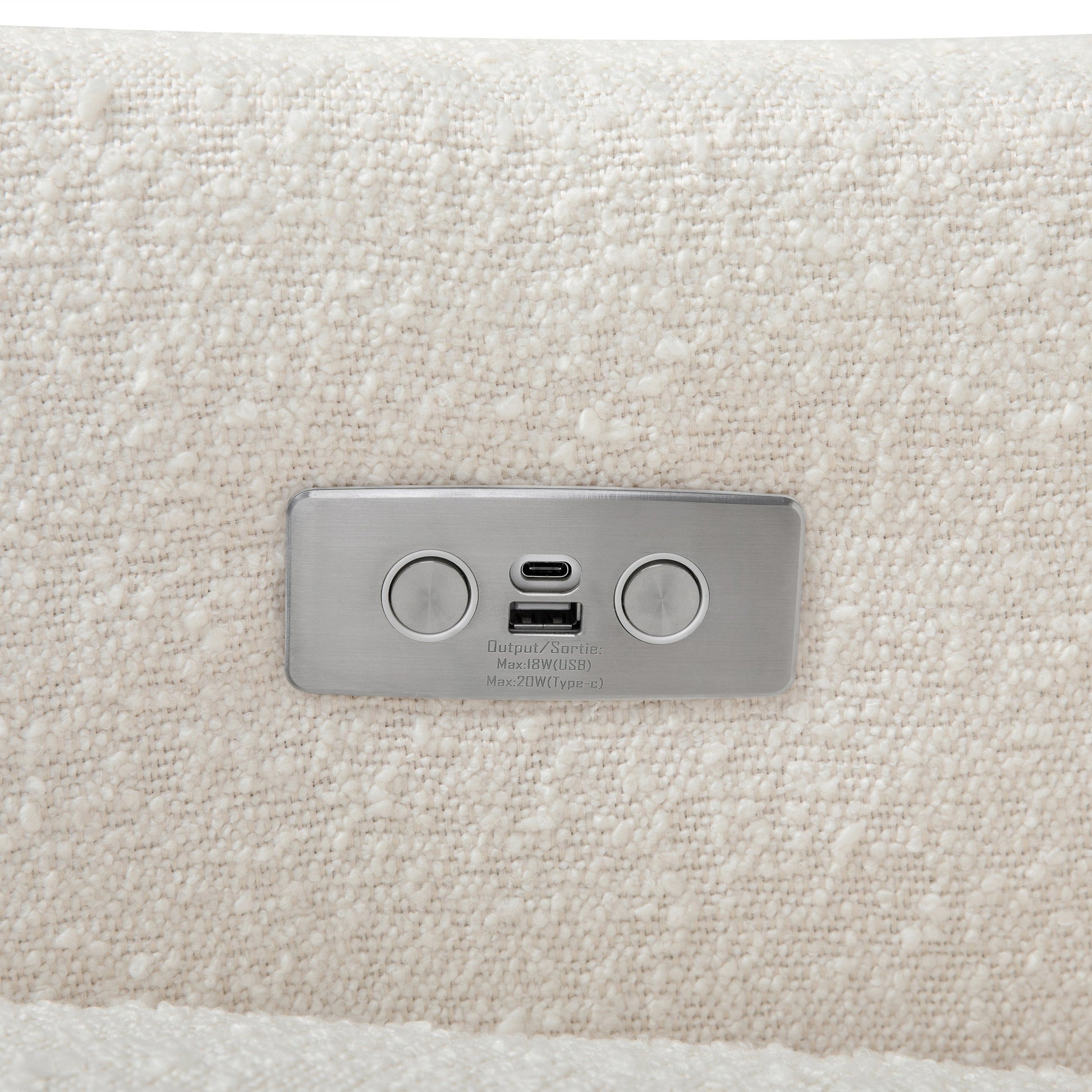 Babyletto Glider Performance Cream Eco-Weave Babyletto Kiwi Electronic Recliner and Swivel Glider with USB port