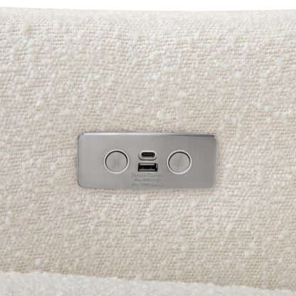 Babyletto Glider Performance Cream Eco-Weave Babyletto Kiwi Electronic Recliner and Swivel Glider with USB port