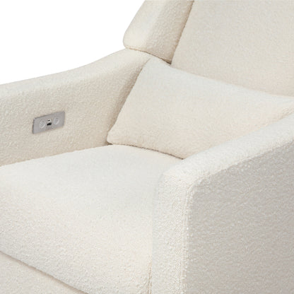 Babyletto Glider Performance Cream Eco-Weave Babyletto Kiwi Electronic Recliner and Swivel Glider with USB port