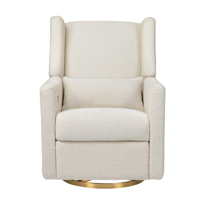 Babyletto Glider Performance Cream Eco-Weave Babyletto Kiwi Electronic Recliner and Swivel Glider with USB port