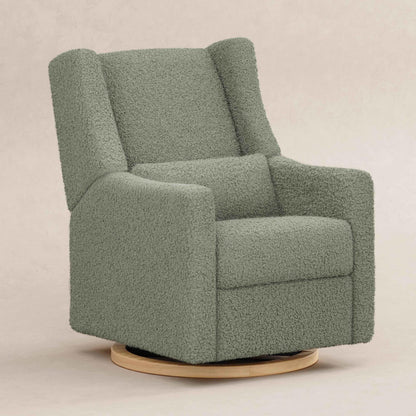 Babyletto Glider Sage Teddy Loop with Light Wood Base Babyletto Kiwi Electronic Recliner and Swivel Glider with USB port