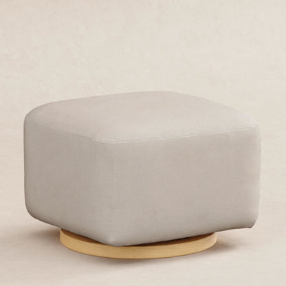 Babyletto Ottomans Performance Grey Eco-Weave with Light Wood Base Babyletto Kiwi Gliding Ottoman