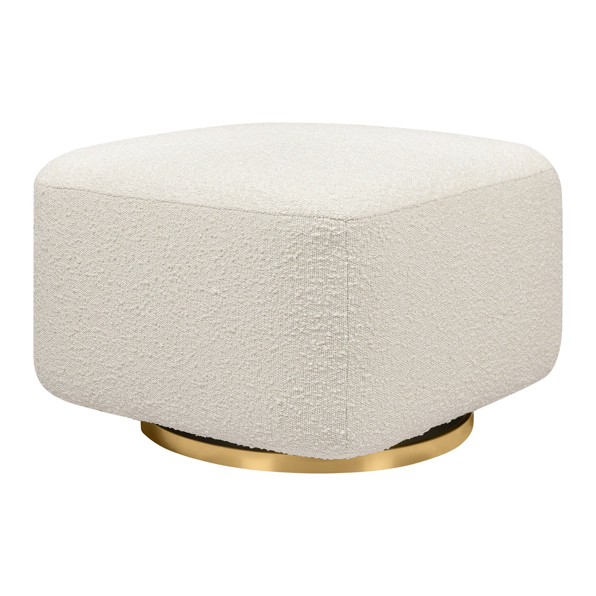 Babyletto Ottomans Performance Grey Eco-Weave with Light Wood Base Babyletto Kiwi Gliding Ottoman