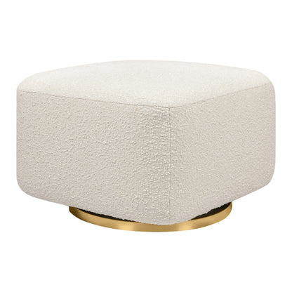 Babyletto Ottomans Performance Grey Eco-Weave with Light Wood Base Babyletto Kiwi Gliding Ottoman