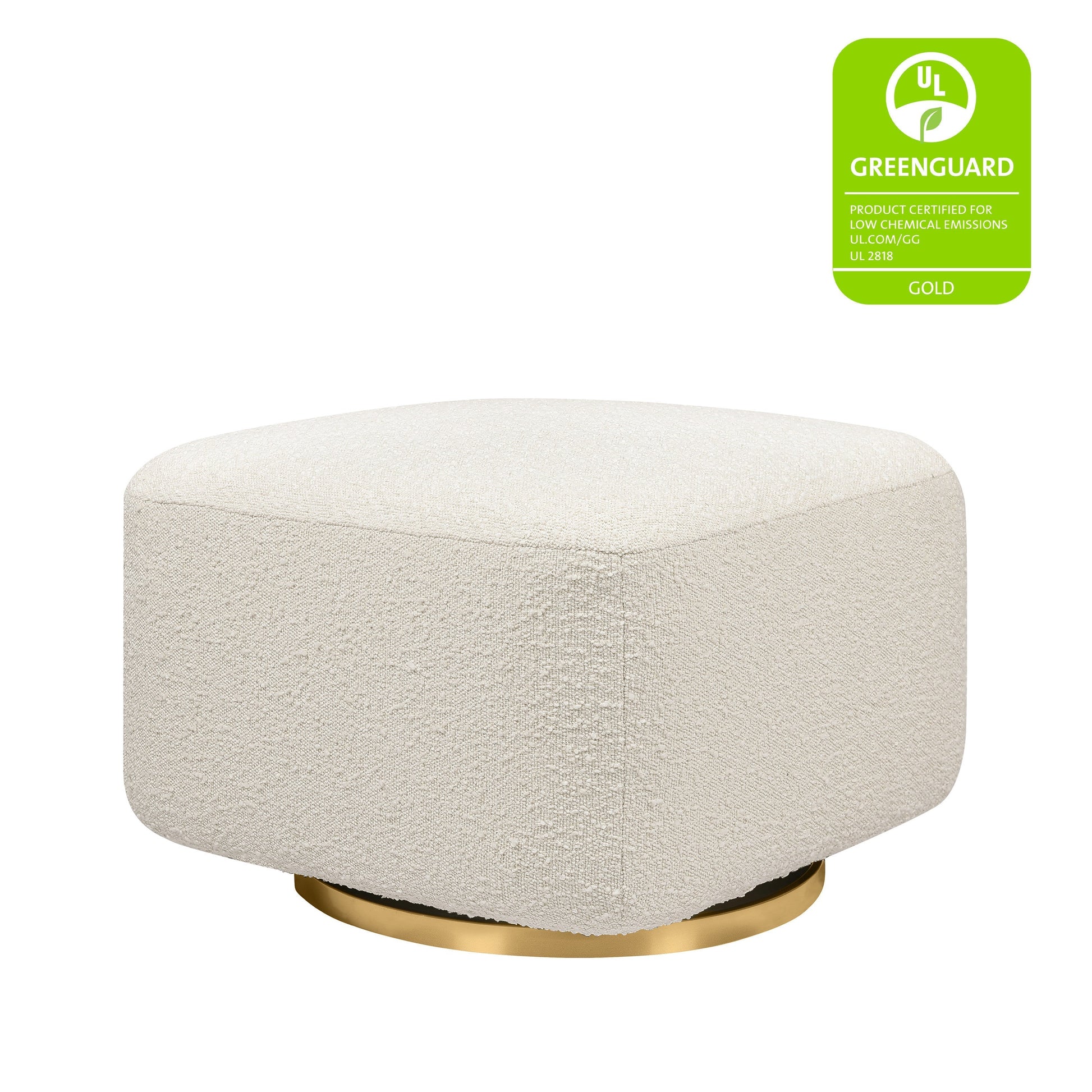 Babyletto Ottomans Performance Grey Eco-Weave with Light Wood Base Babyletto Kiwi Gliding Ottoman