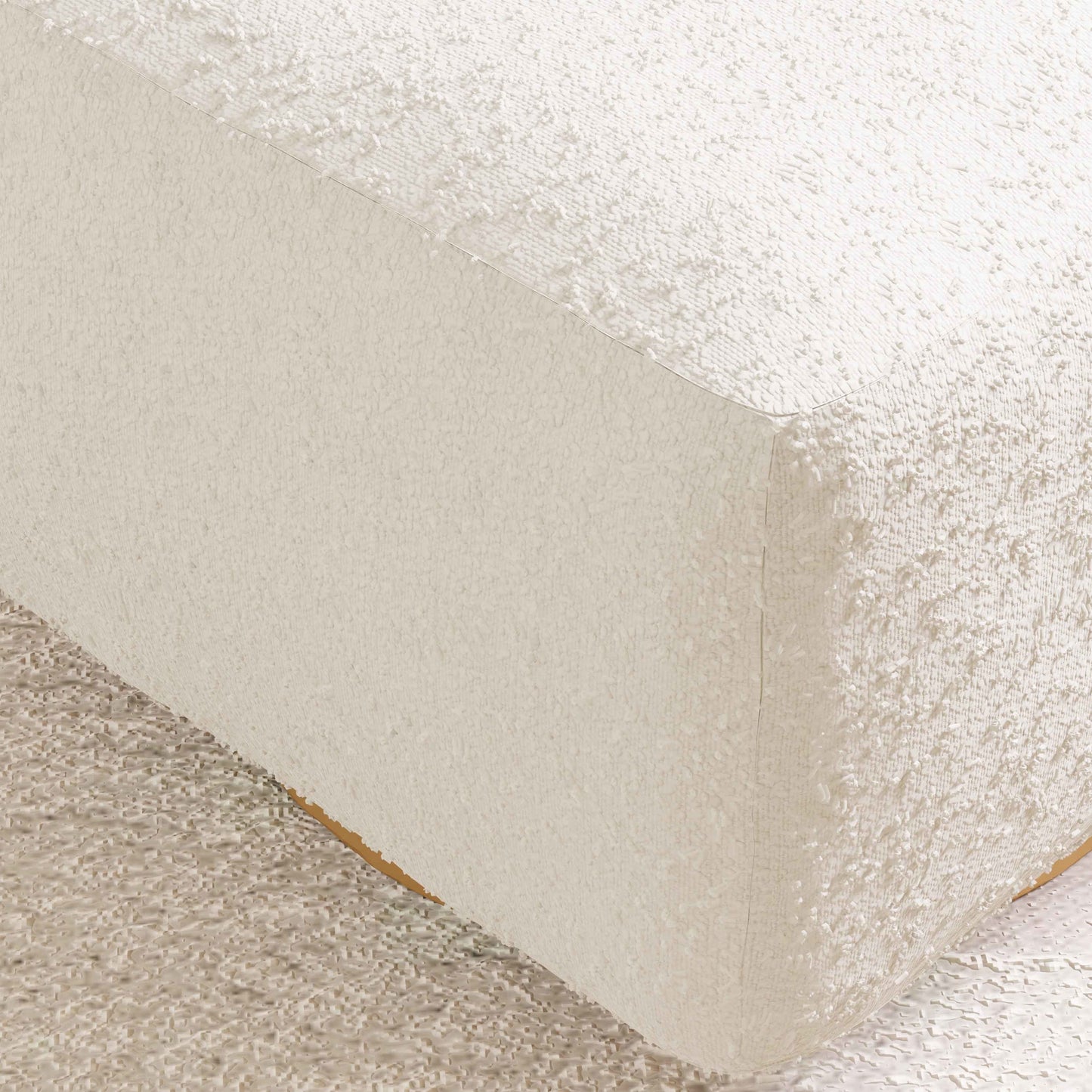 Babyletto Ottomans Performance Grey Eco-Weave with Light Wood Base Babyletto Kiwi Gliding Ottoman