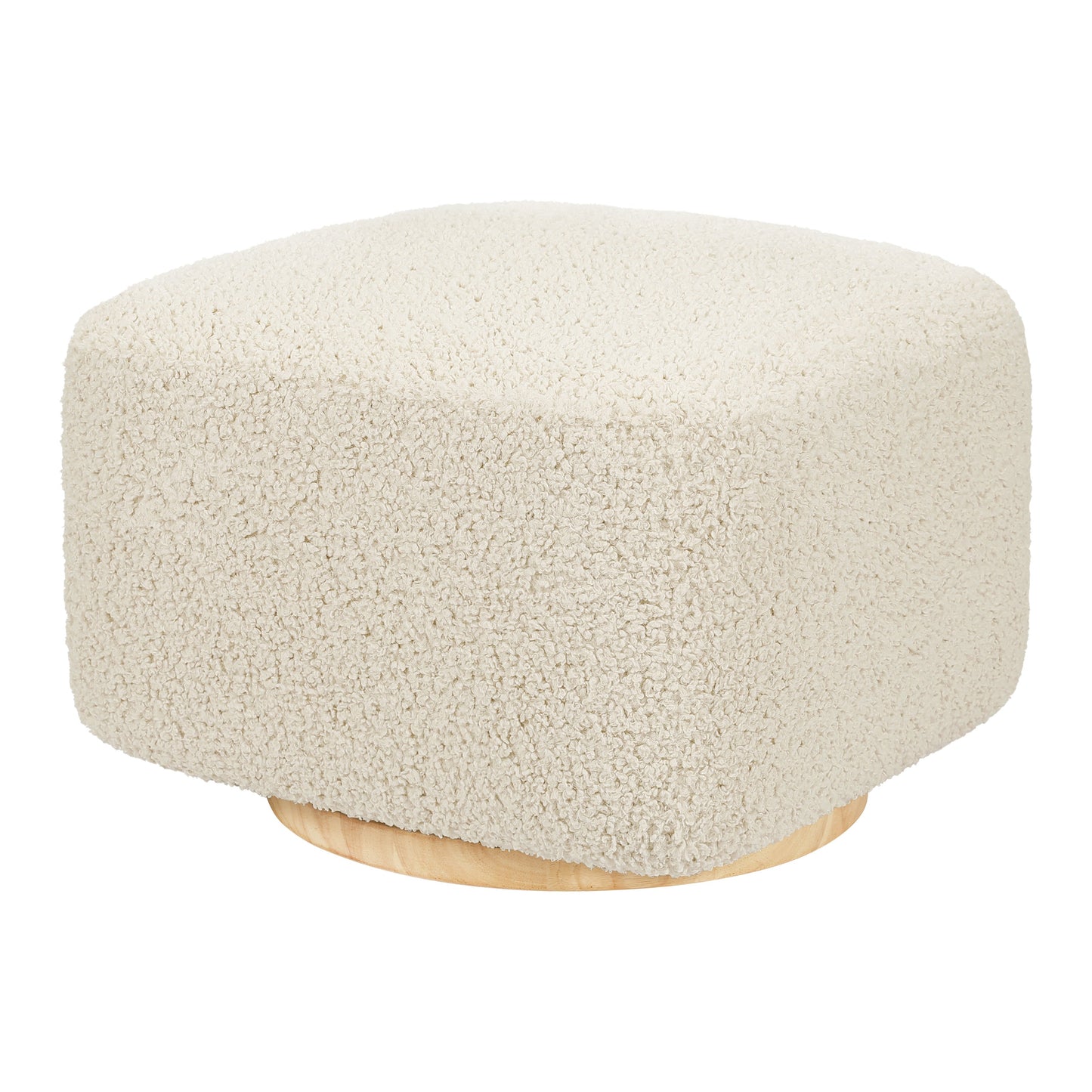 Babyletto Ottomans Performance Grey Eco-Weave with Light Wood Base Babyletto Kiwi Gliding Ottoman