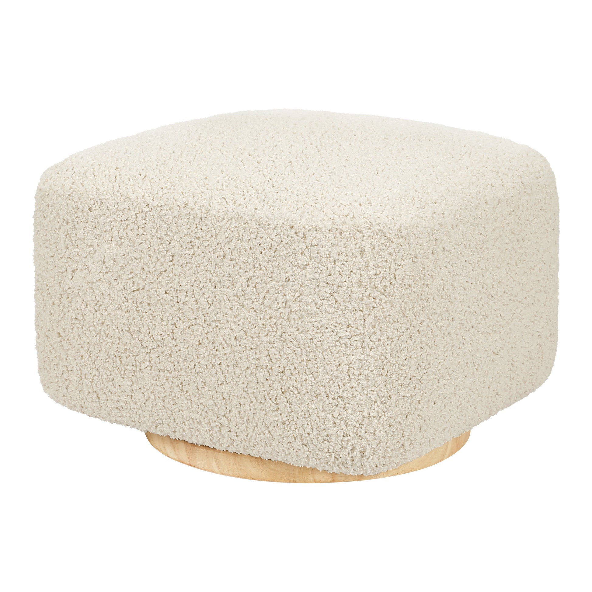 Babyletto Ottomans Performance Grey Eco-Weave with Light Wood Base Babyletto Kiwi Gliding Ottoman