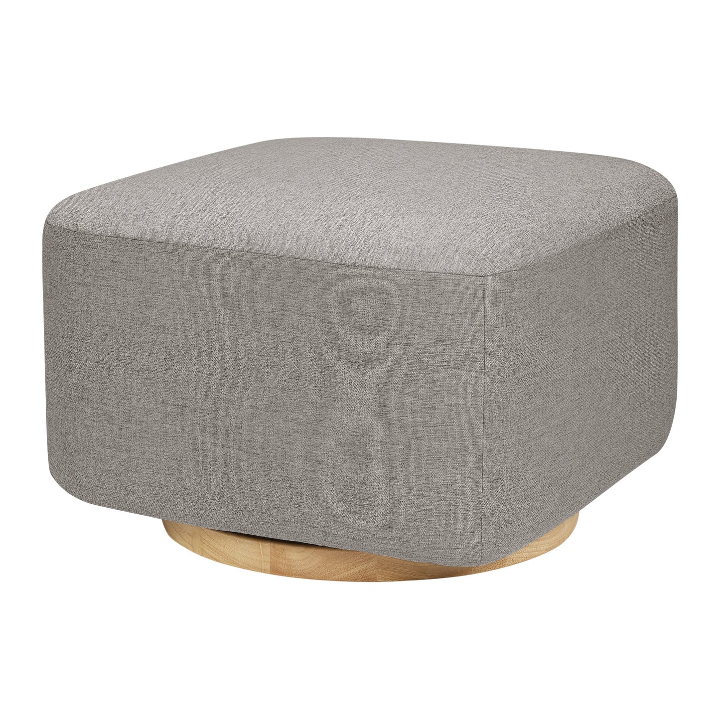 Babyletto Ottomans Performance Grey Eco-Weave with Light Wood Base Babyletto Kiwi Gliding Ottoman