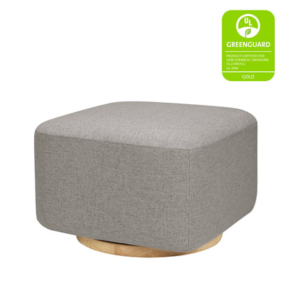 Babyletto Ottomans Performance Grey Eco-Weave with Light Wood Base Babyletto Kiwi Gliding Ottoman