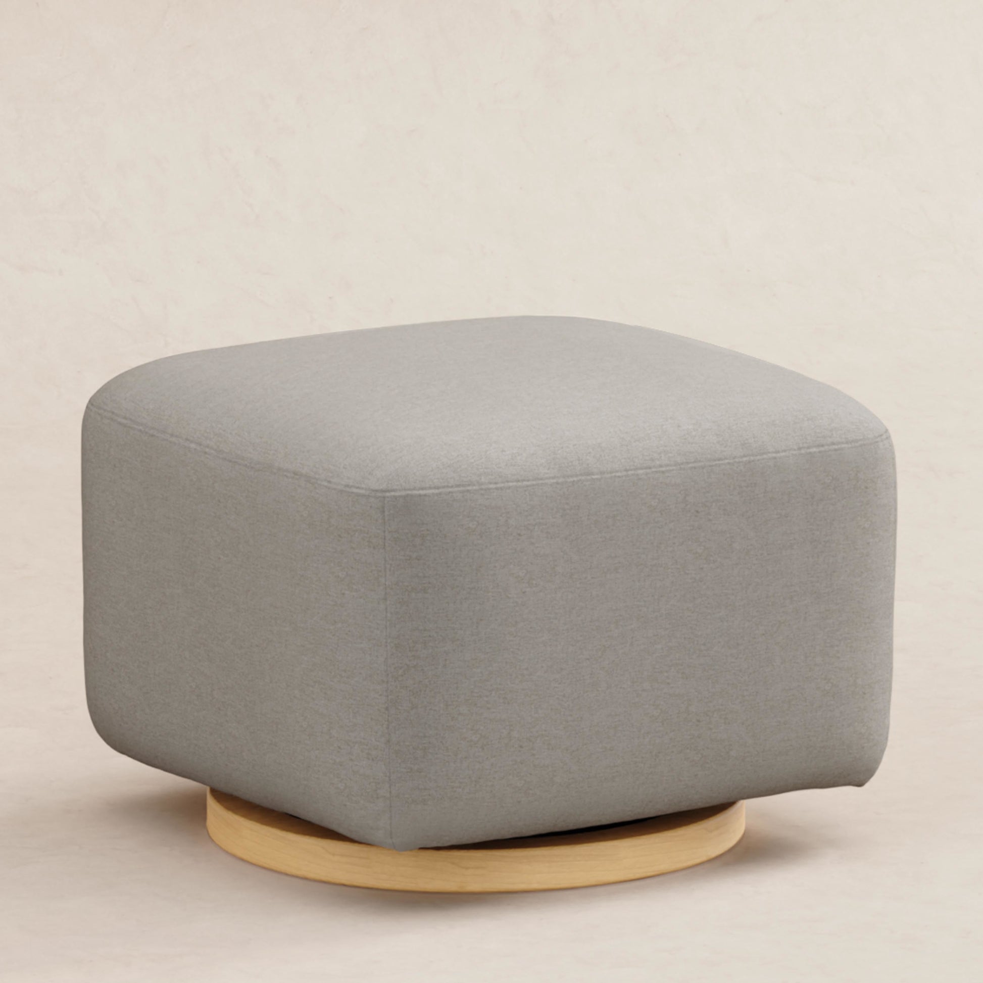 Babyletto Ottomans Performance Grey Eco-Weave with Light Wood Base Babyletto Kiwi Gliding Ottoman
