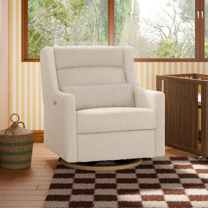 Babyletto Gliders & Rockers Babyletto Kiwi Plus Chair and a Half Power Recliner & Swivel Glider with Power Adjustable Headrest and USB Port