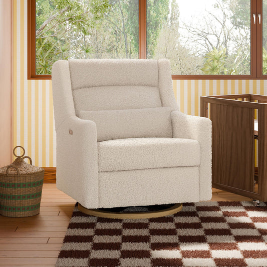 Babyletto Gliders & Rockers Babyletto Kiwi Plus Chair and a Half Power Recliner & Swivel Glider with Power Adjustable Headrest and USB Port
