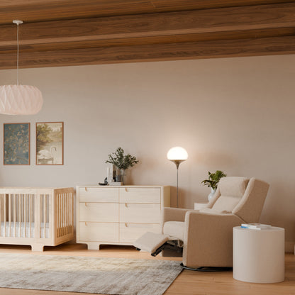 Babyletto Gliders & Rockers Performance Cream Eco-Weave Babyletto Kiwi Plus Power Recliner and Swivel Glider with Power Adjustable Headrest and USB Port