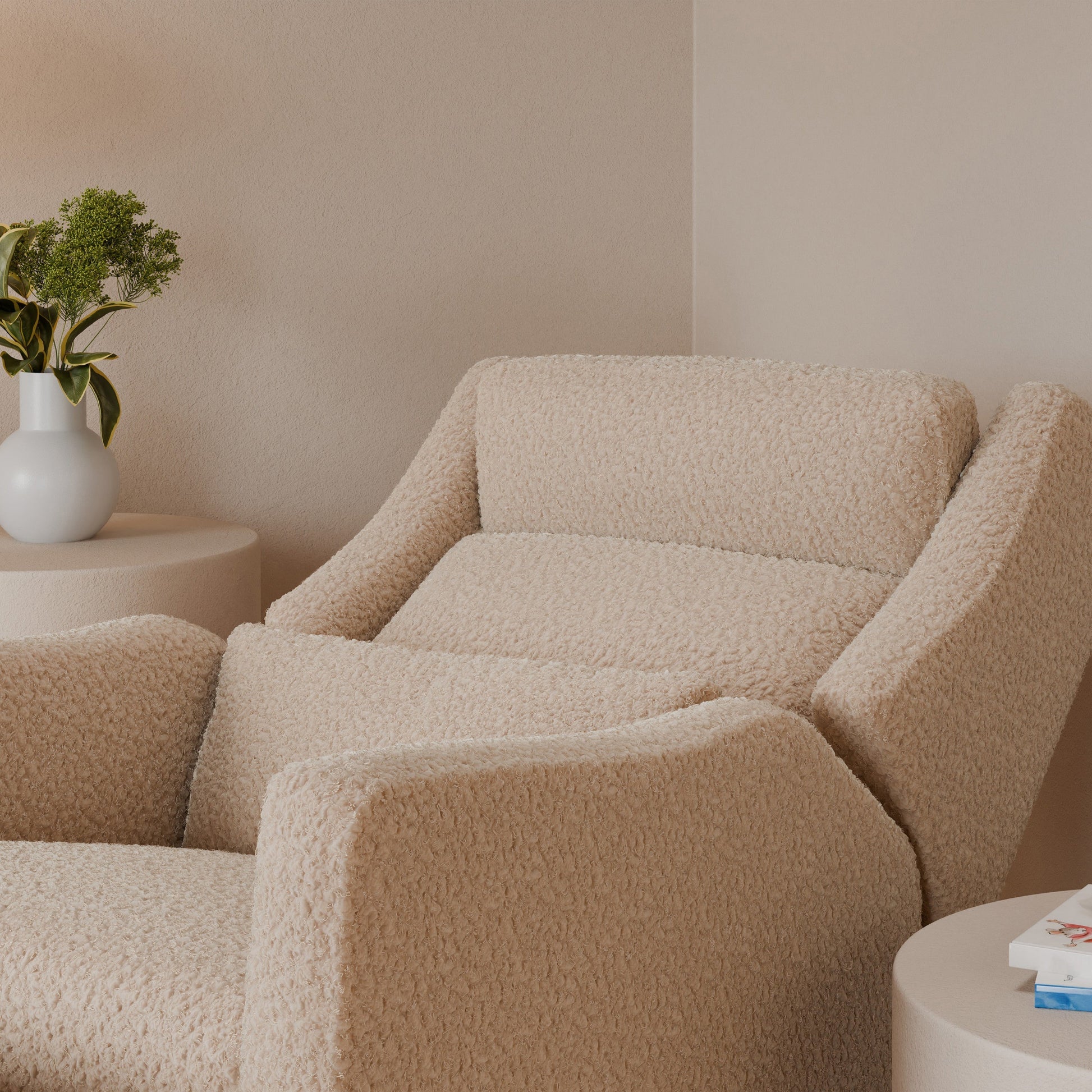 Babyletto Gliders & Rockers Performance Cream Eco-Weave Babyletto Kiwi Plus Power Recliner and Swivel Glider with Power Adjustable Headrest and USB Port