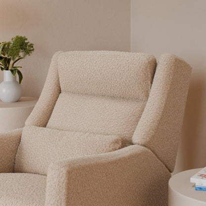 Babyletto Gliders & Rockers Performance Cream Eco-Weave Babyletto Kiwi Plus Power Recliner and Swivel Glider with Power Adjustable Headrest and USB Port