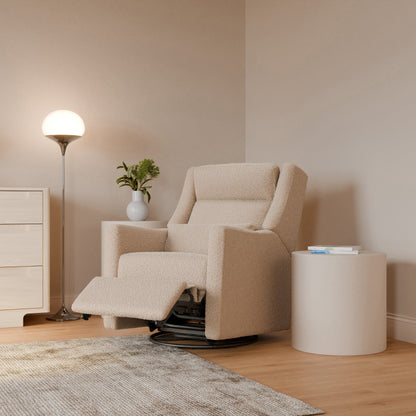 Babyletto Gliders & Rockers Performance Cream Eco-Weave Babyletto Kiwi Plus Power Recliner and Swivel Glider with Power Adjustable Headrest and USB Port