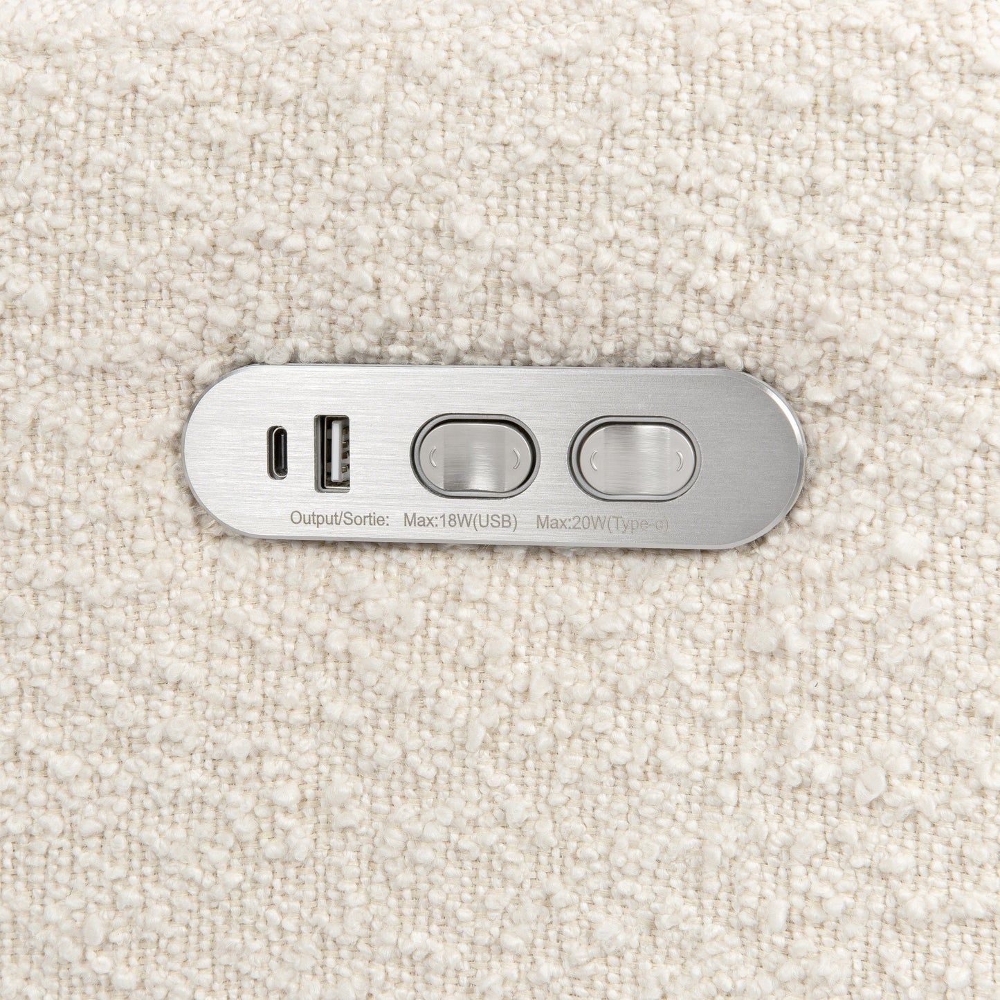 Babyletto Gliders & Rockers Performance Cream Eco-Weave Babyletto Kiwi Plus Power Recliner and Swivel Glider with Power Adjustable Headrest and USB Port