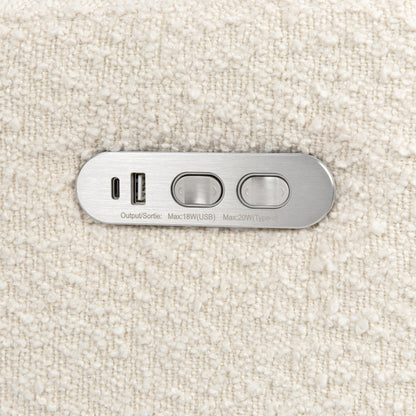 Babyletto Gliders & Rockers Performance Cream Eco-Weave Babyletto Kiwi Plus Power Recliner and Swivel Glider with Power Adjustable Headrest and USB Port