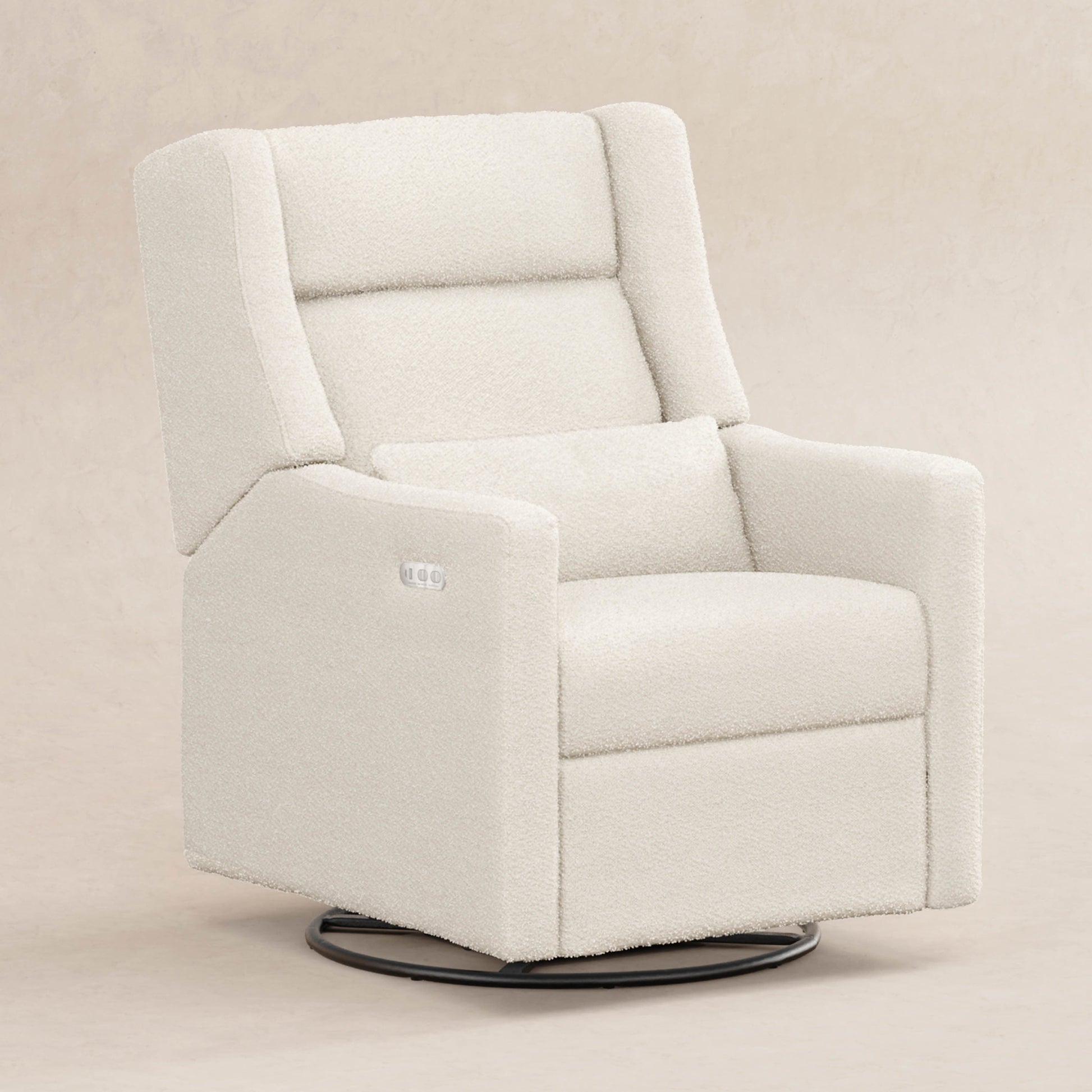 Babyletto Gliders & Rockers Performance Cream Eco-Weave Babyletto Kiwi Plus Power Recliner and Swivel Glider with Power Adjustable Headrest and USB Port