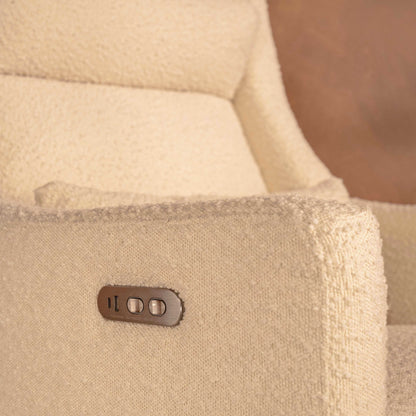 Babyletto Gliders & Rockers Performance Cream Eco-Weave Babyletto Kiwi Plus Power Recliner and Swivel Glider with Power Adjustable Headrest and USB Port