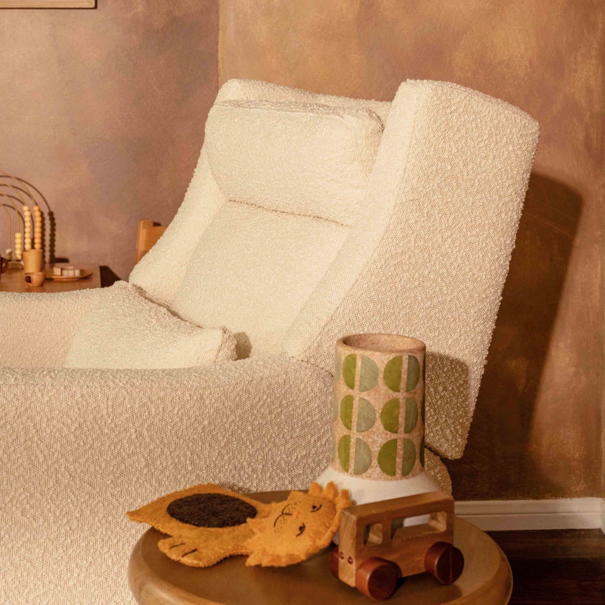 Babyletto Gliders & Rockers Performance Cream Eco-Weave Babyletto Kiwi Plus Power Recliner and Swivel Glider with Power Adjustable Headrest and USB Port