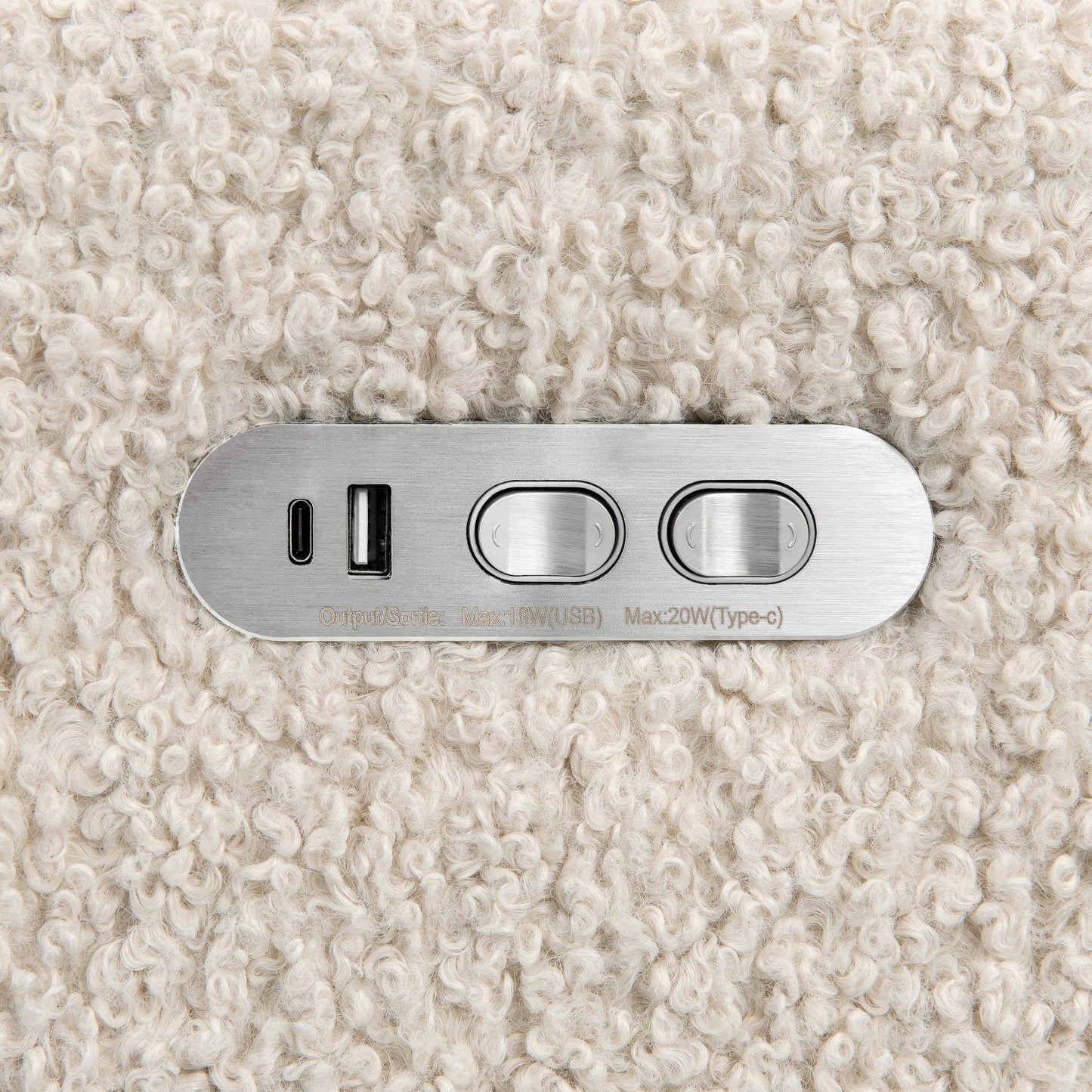 Babyletto Gliders & Rockers Performance Cream Eco-Weave Babyletto Kiwi Plus Power Recliner and Swivel Glider with Power Adjustable Headrest and USB Port