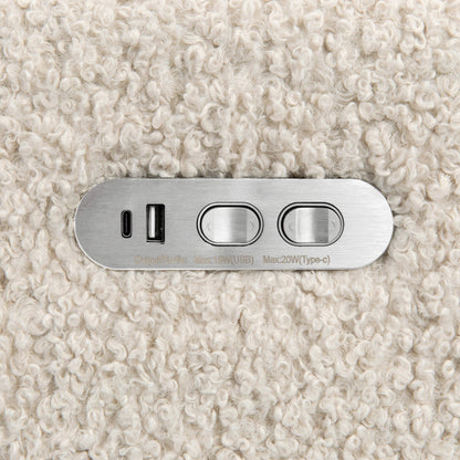 Babyletto Gliders & Rockers Performance Cream Eco-Weave Babyletto Kiwi Plus Power Recliner and Swivel Glider with Power Adjustable Headrest and USB Port