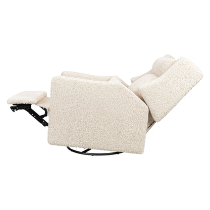 Babyletto Gliders & Rockers Performance Cream Eco-Weave Babyletto Kiwi Plus Power Recliner and Swivel Glider with Power Adjustable Headrest and USB Port