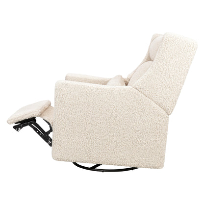 Babyletto Gliders & Rockers Performance Cream Eco-Weave Babyletto Kiwi Plus Power Recliner and Swivel Glider with Power Adjustable Headrest and USB Port