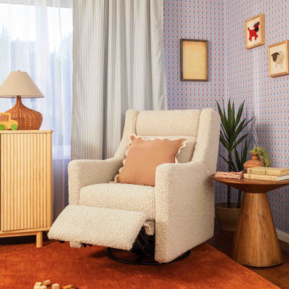 Babyletto Gliders & Rockers Performance Cream Eco-Weave Babyletto Kiwi Plus Power Recliner and Swivel Glider with Power Adjustable Headrest and USB Port