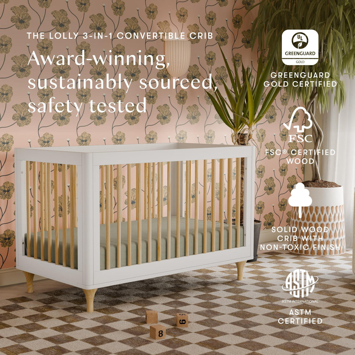 BabylettoBabyletto Lolly 3-in-1 Convertible Crib with Toddler Bed Conversion KitBabysupermarket