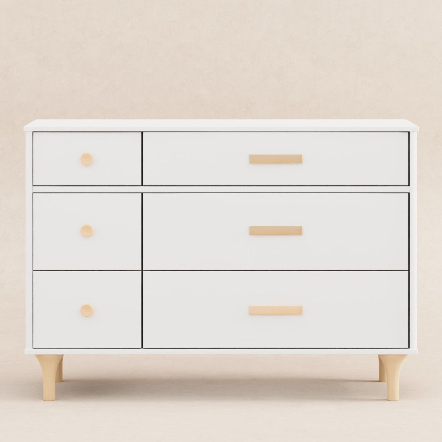 Babyletto Dressers White / Natural Babyletto Lolly 6-Drawer Double Dresser