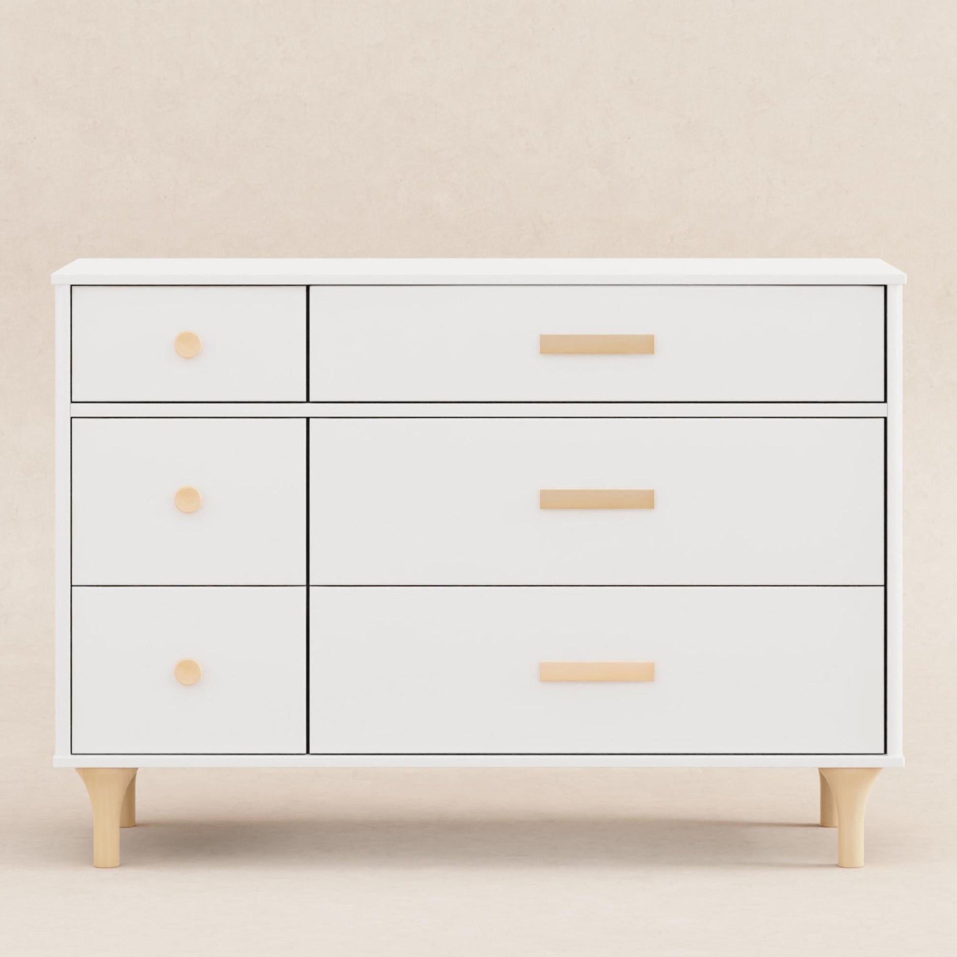 Babyletto Dressers White / Natural Babyletto Lolly 6-Drawer Double Dresser