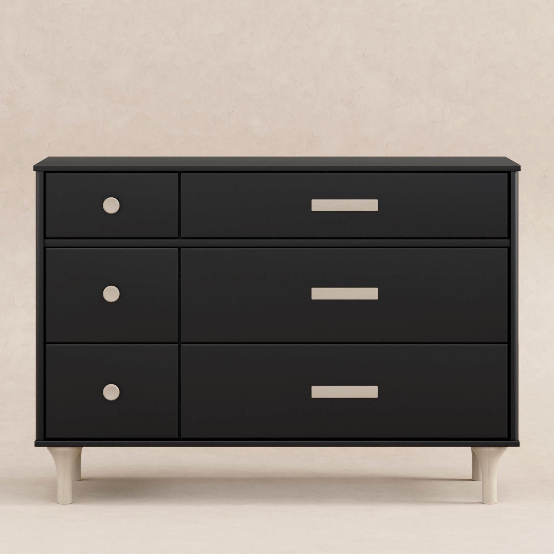 Babyletto Dressers Black / Washed Natural Babyletto Lolly 6-Drawer Double Dresser