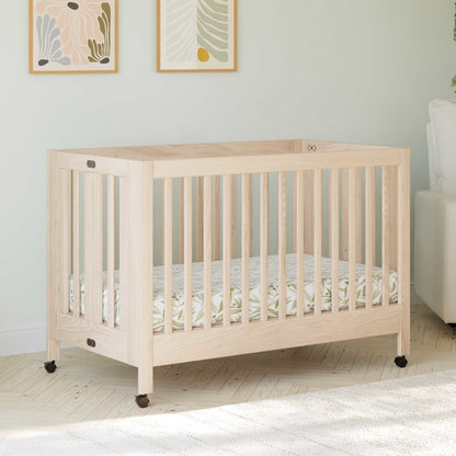 Babyletto Cribs White Babyletto Maki Portable Folding Crib with Toddler Bed Conversion Kit