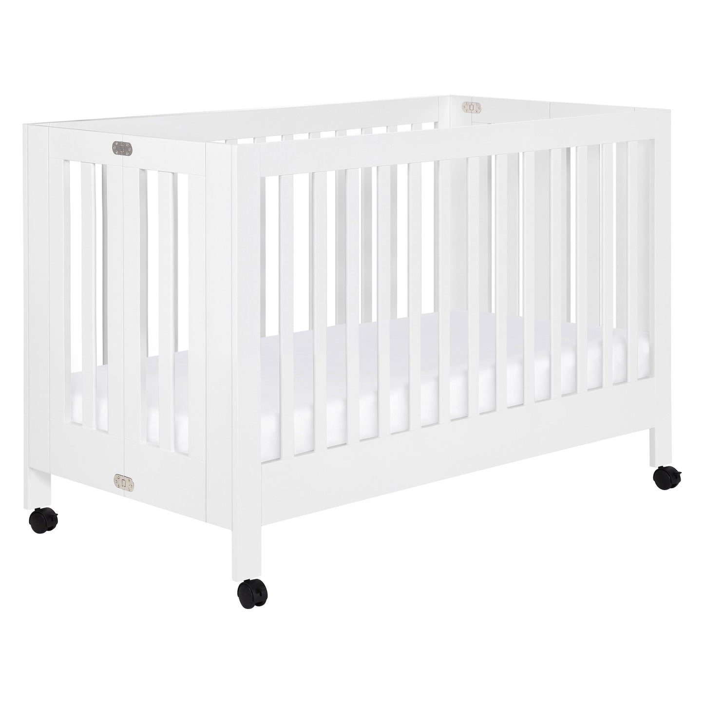Babyletto Cribs White Babyletto Maki Portable Folding Crib with Toddler Bed Conversion Kit