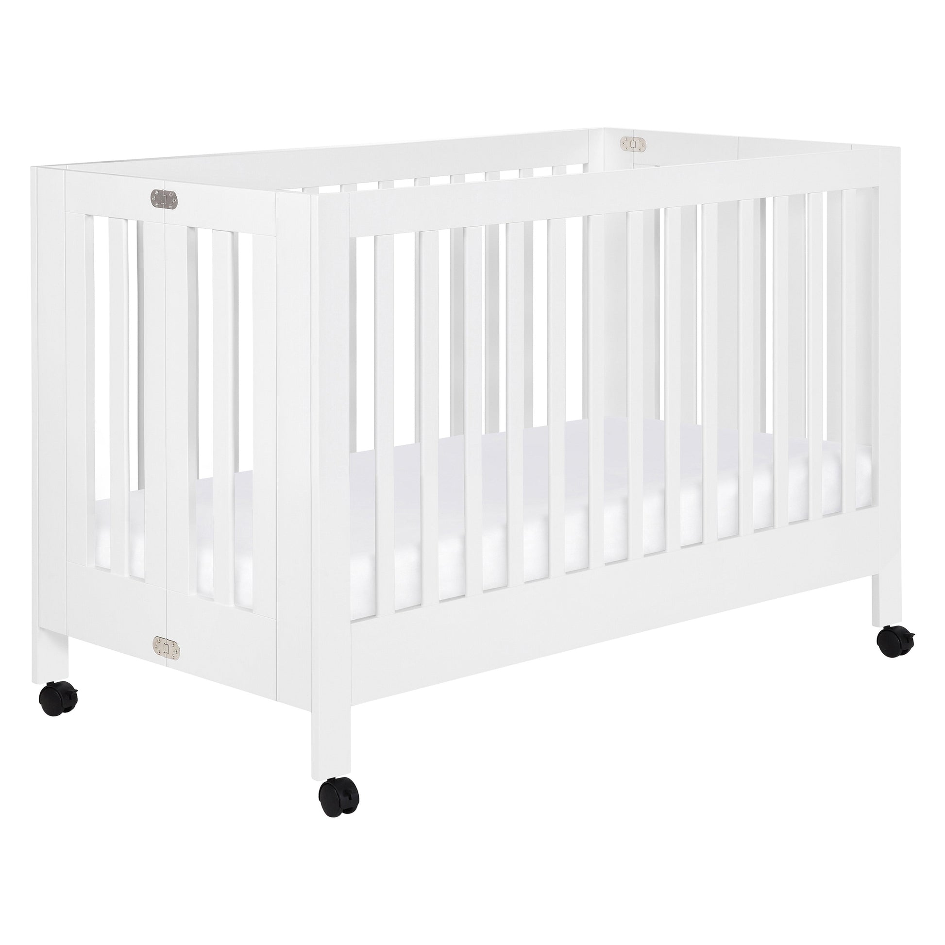 Babyletto Cribs White Babyletto Maki Portable Folding Crib with Toddler Bed Conversion Kit