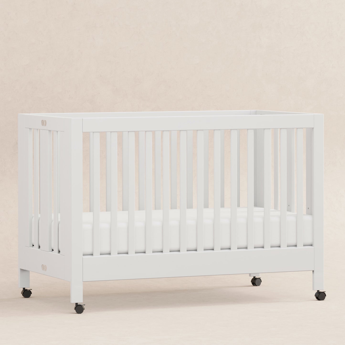 Babyletto Cribs White Babyletto Maki Portable Folding Crib with Toddler Bed Conversion Kit