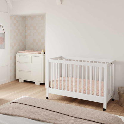 Babyletto Cribs White Babyletto Maki Portable Folding Crib with Toddler Bed Conversion Kit