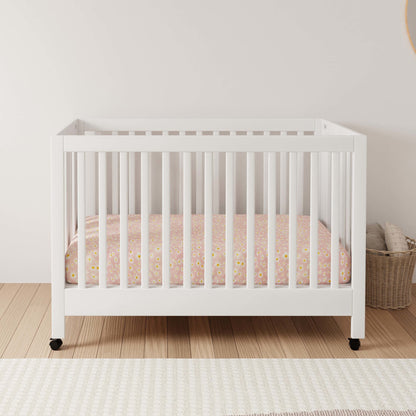 Babyletto Cribs White Babyletto Maki Portable Folding Crib with Toddler Bed Conversion Kit