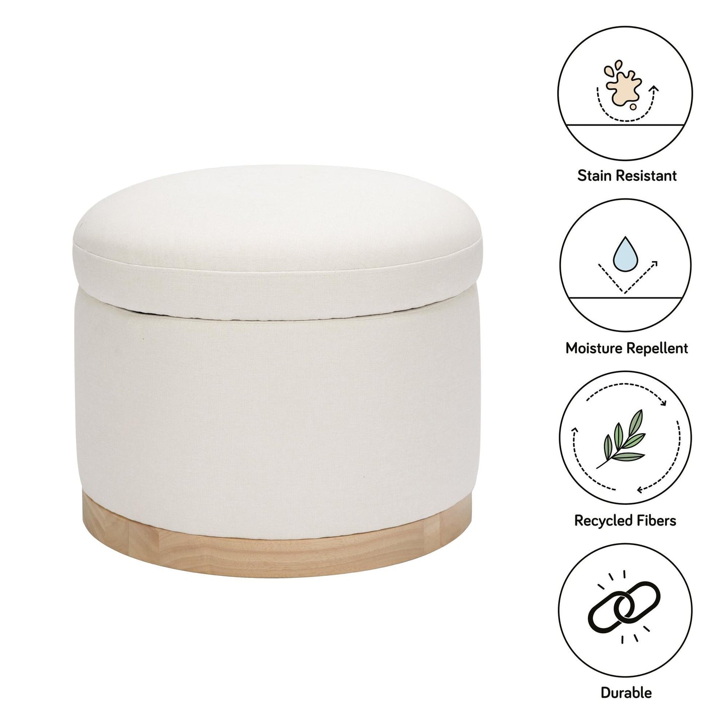 Babyletto Ottomans Babyletto Naka Storage Ottoman in Eco-Performance Fabric | Water Repellent & Stain Resistant