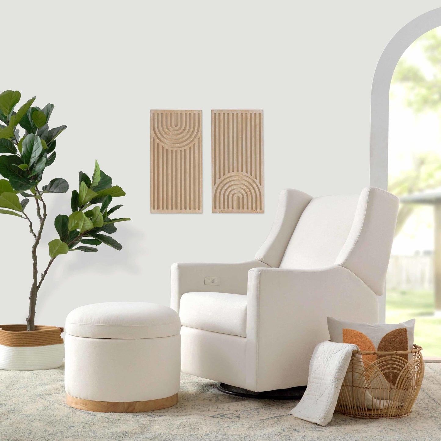 Babyletto Ottomans Babyletto Naka Storage Ottoman in Eco-Performance Fabric | Water Repellent & Stain Resistant