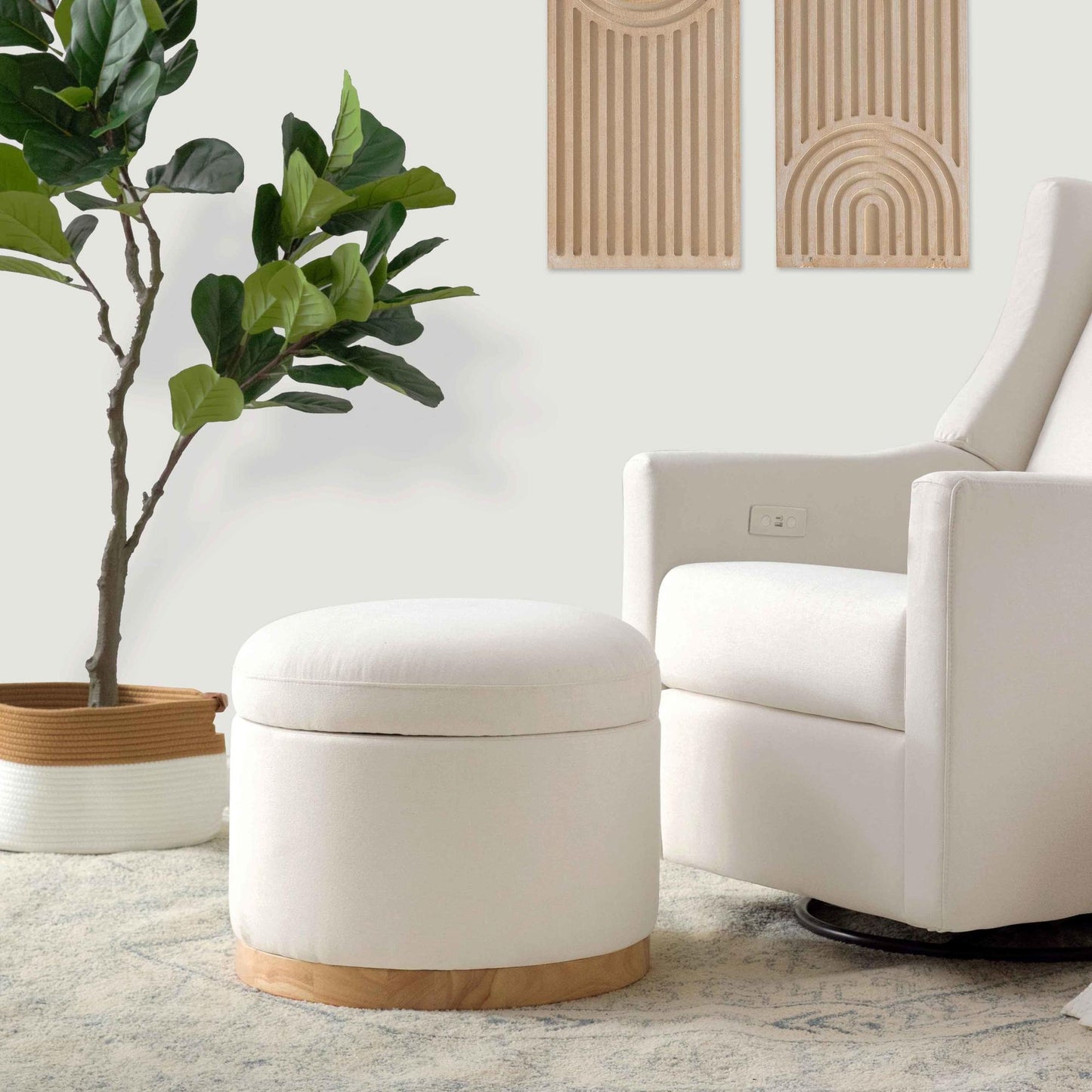 Babyletto Ottomans Babyletto Naka Storage Ottoman in Eco-Performance Fabric | Water Repellent & Stain Resistant