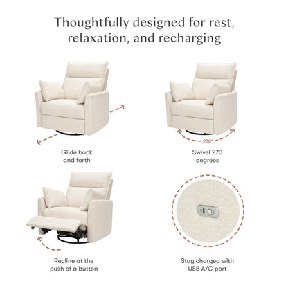 BabylettoBabyletto Nori Extra Wide Electronic Recliner & Swivel Glider with USB portBabysupermarket