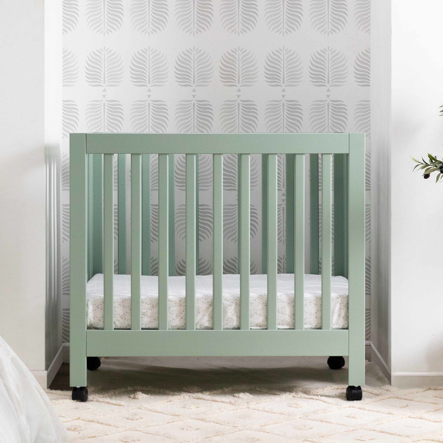 Babyletto Cribs Light Sage Babyletto Origami Mini Crib