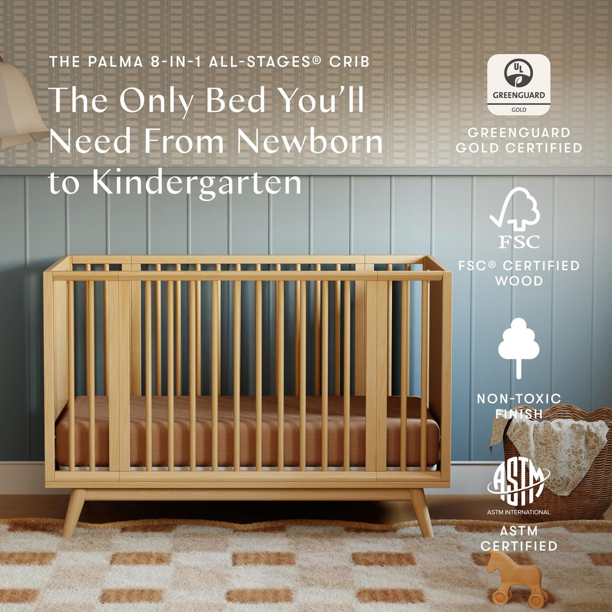 BabylettoBabyletto Palma 8-in-1 Convertible All-Stages Crib with Bassinet & Toddler Bed KitBabysupermarket