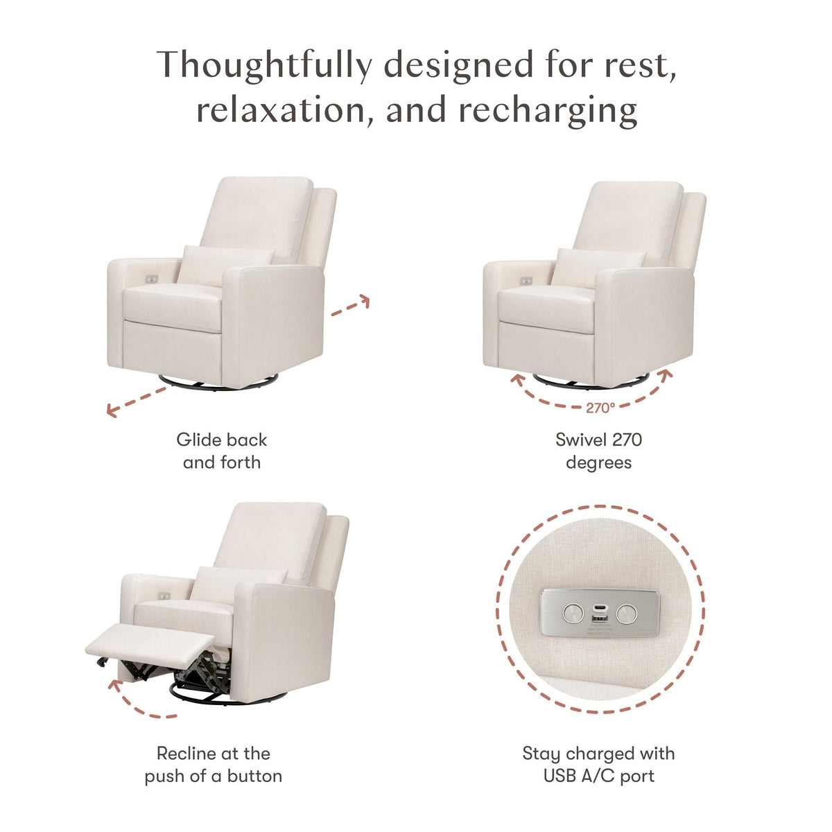 BabylettoBabyletto Sigi Electronic Recliner and Glider with USB PortBabysupermarket