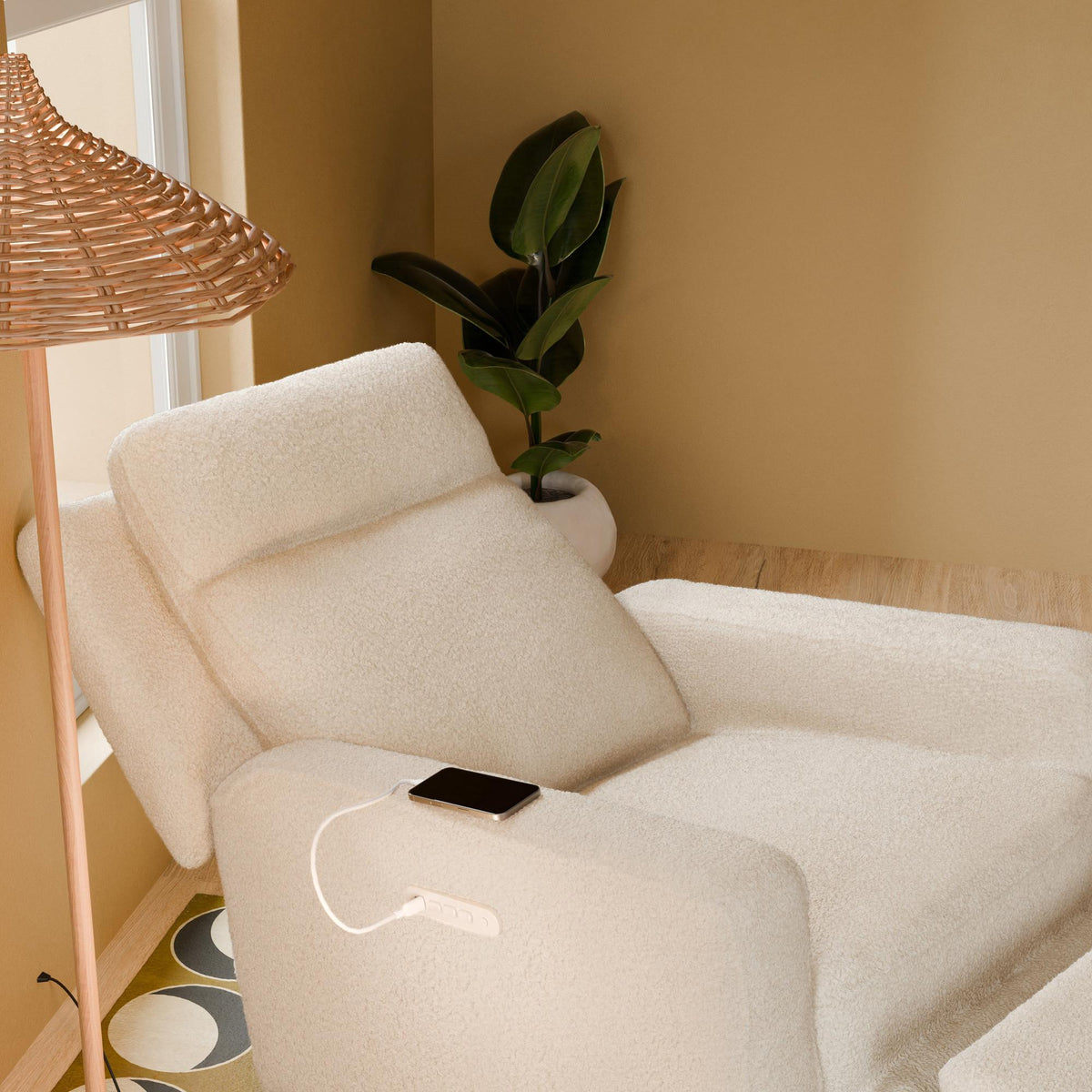 Babyletto Gliders & Rockers Babyletto Sigi Pro Power Recliner & Swivel Glider with Power Adjustable Headrest and Lumbar Support